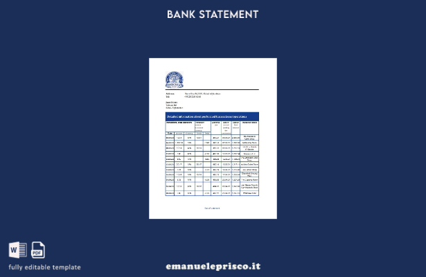 modello Excel di estratto conto bancario Afghanistan Da Afghanistan in stile ver